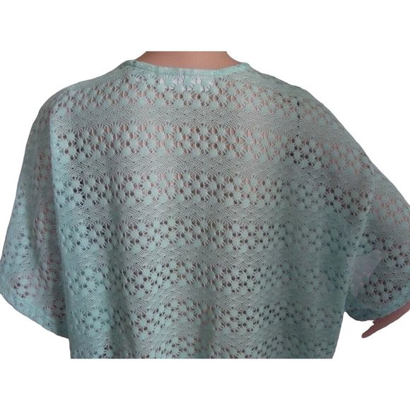Sag Harbor Sweater XL Honey Dew Green Polyester Cardigan Lightweight open knit - Picture 8 of 10